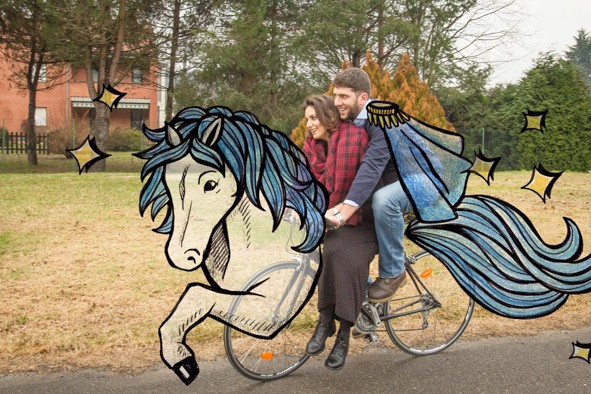 艺术家用插画和摄影结合,诠释女孩的梦幻公主梦!