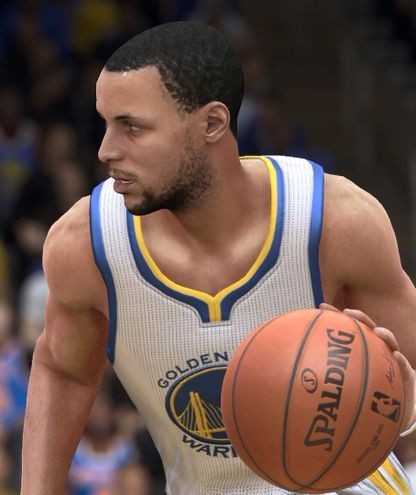 nba live 15的库里从侧面看就很接近于真实了.