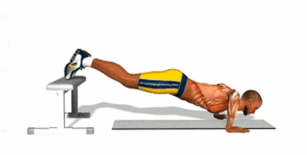 第二:下斜俯卧撑3,重复做两组,按照上面的动作做二十个,这就是一组