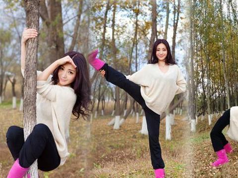 女星"软骨头"郑爽一字马美出新高度, 赵丽颖是来骗人的吧!