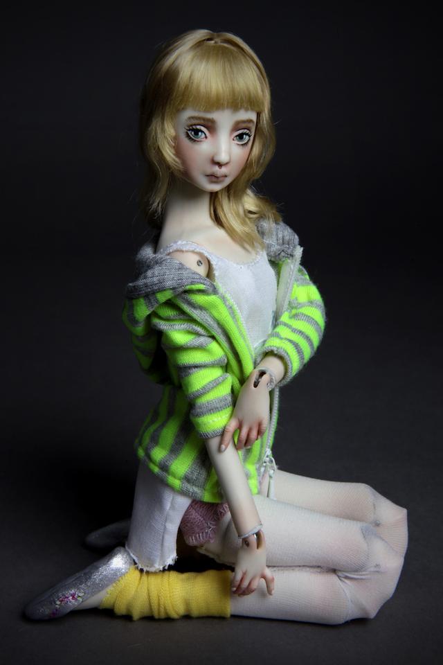 美丽的绿衣少女,纯手工制作的陶瓷bjd娃娃,有喜欢这种类型的吗