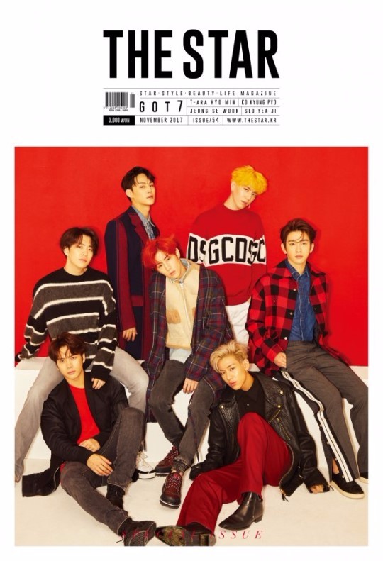 携新专辑回归的got 7登上了《the star》杂志11月号的封面