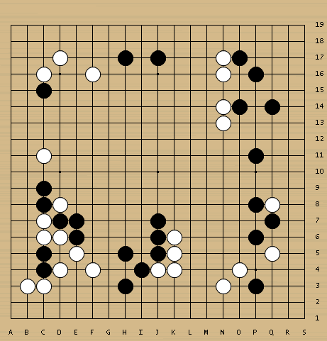 黑3虽然看起来华丽，却非好手。白4、6简明有力，黑7必须回补。