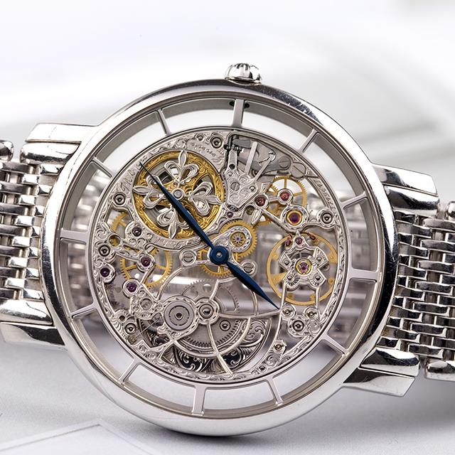 百达翡丽复杂功能计时系列5180/1g-010 全镂空 超薄18k白金腕表