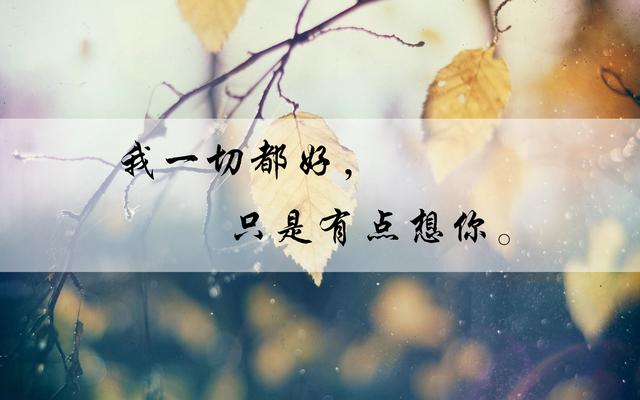 我一切都好,只是有点想你