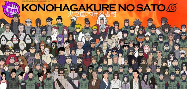 火影忍者:五大忍者村完结合影,木叶人丁兴旺,砂忍村最壕