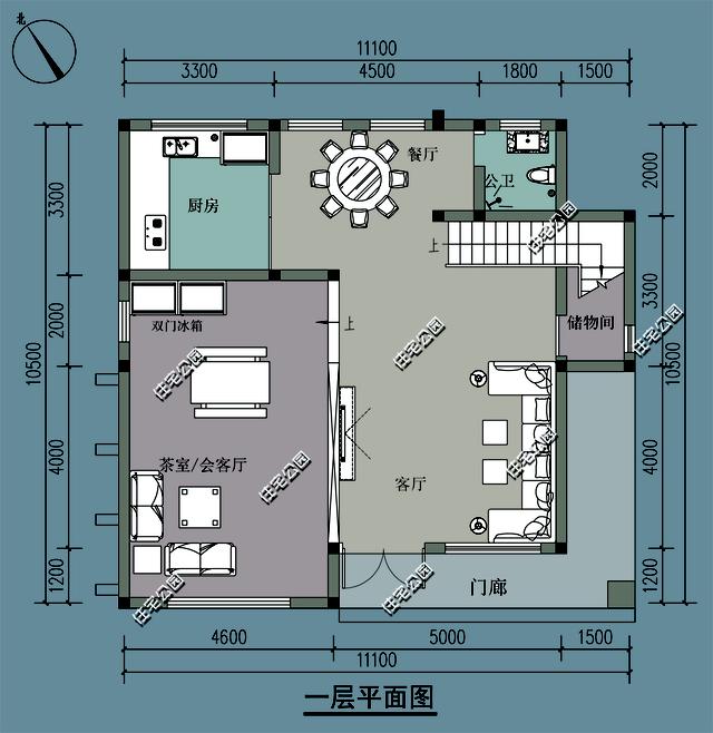 新农村建别墅11米x10米接待自住都考虑哪个平面图布局好