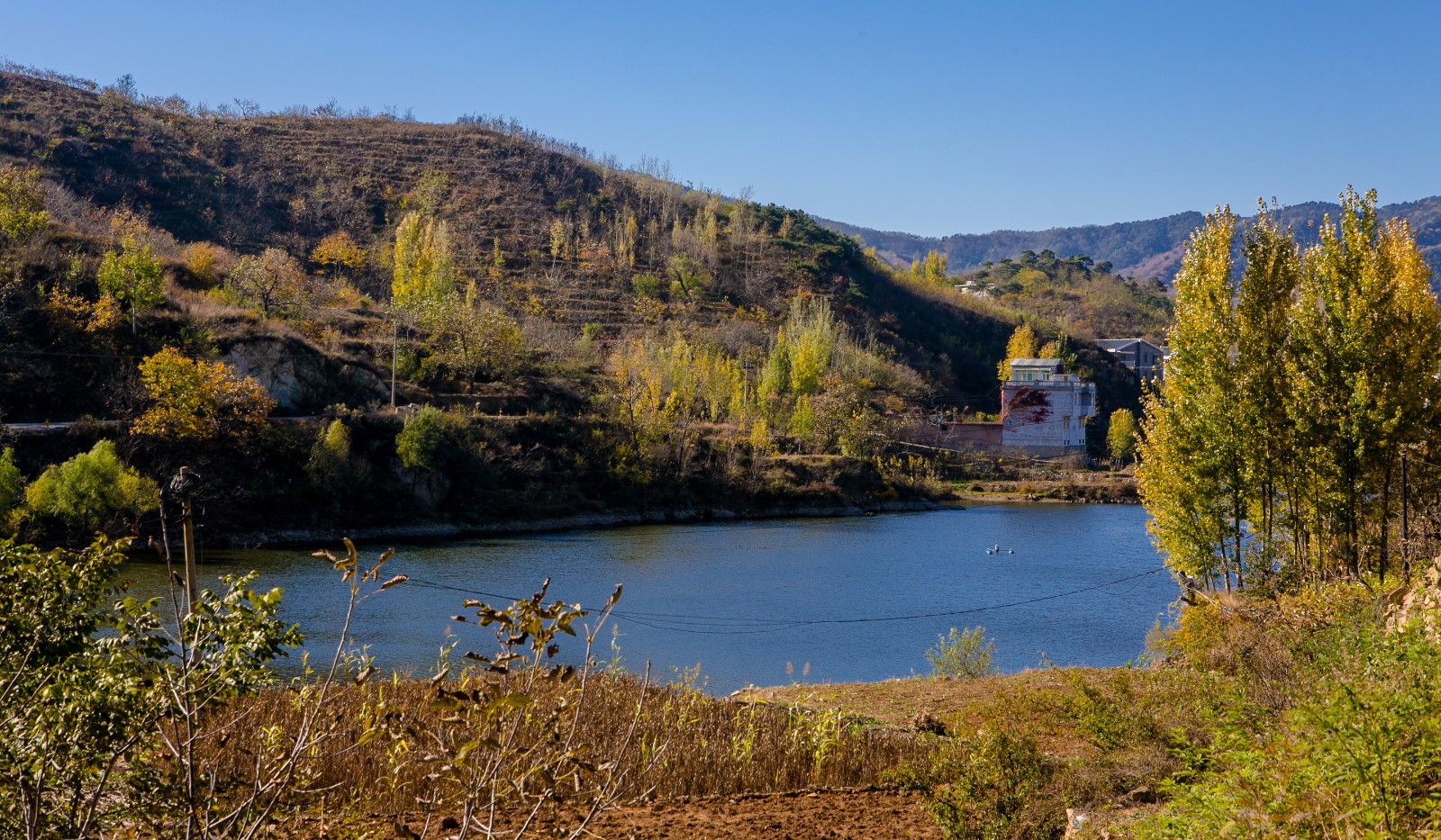 济南西营枣林水库秋色图|秋色|水库|济南_新浪新闻