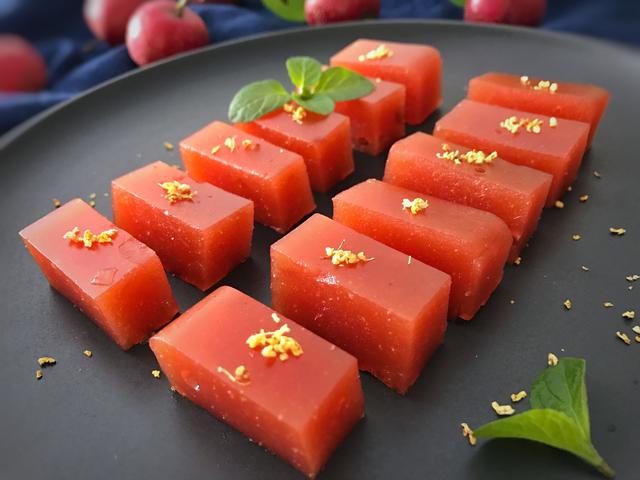 桂花山楂糕加了这个后不仅成品更加漂亮而且味道也不一样了