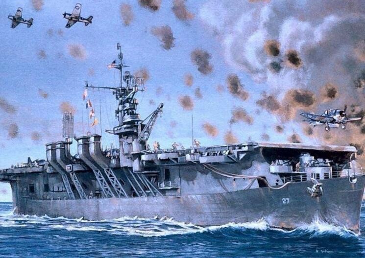 二战时的罕见油画,惨烈的战争前线,最后一张最解恨