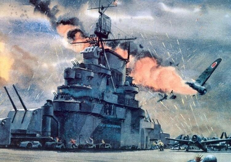 二战时的罕见油画,惨烈的战争前线,最后一张最解恨