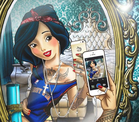 迪士尼公主混黑社会,美丽天使秒变疯狂女孩!