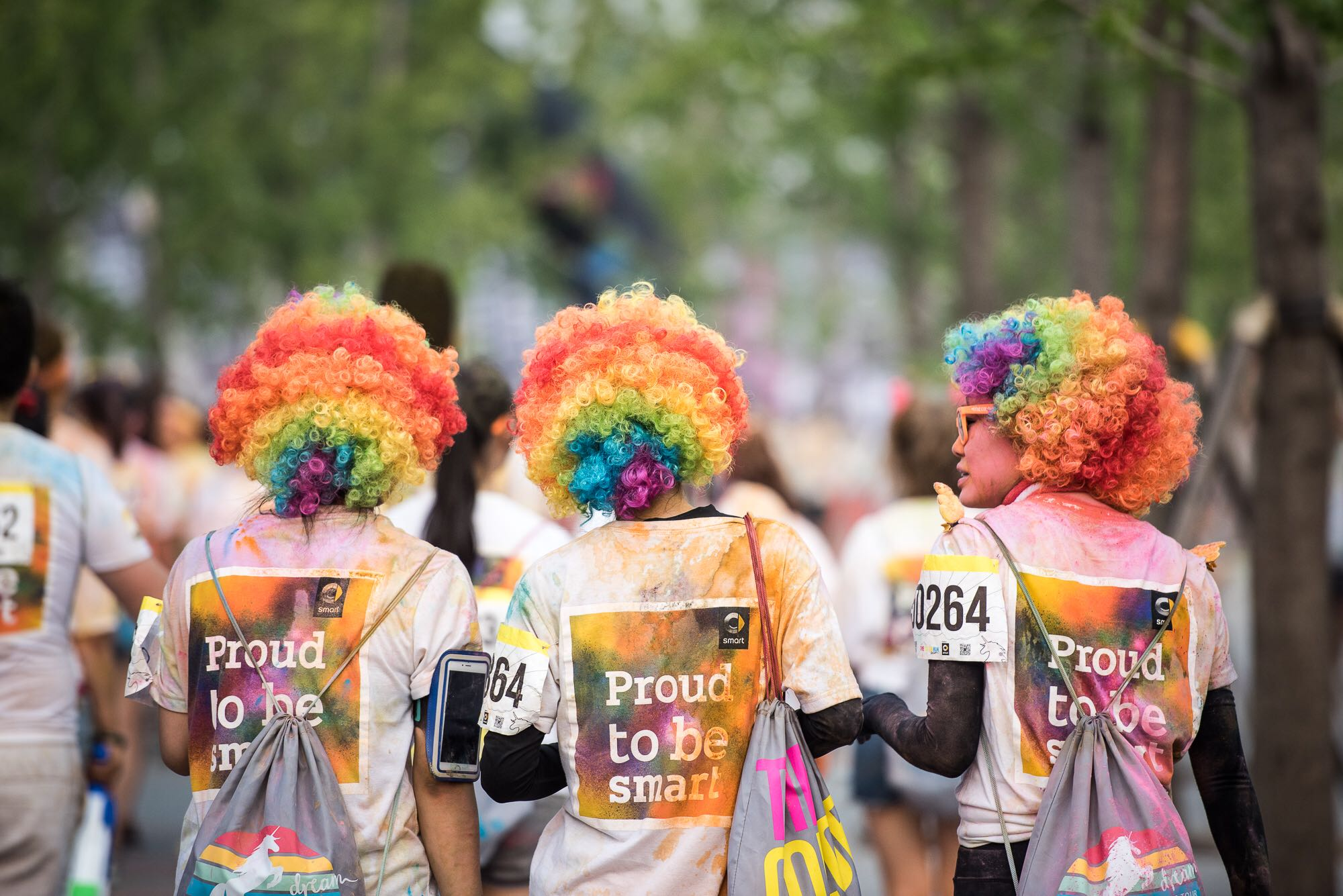 the color run 彩色跑的美女帅哥们!