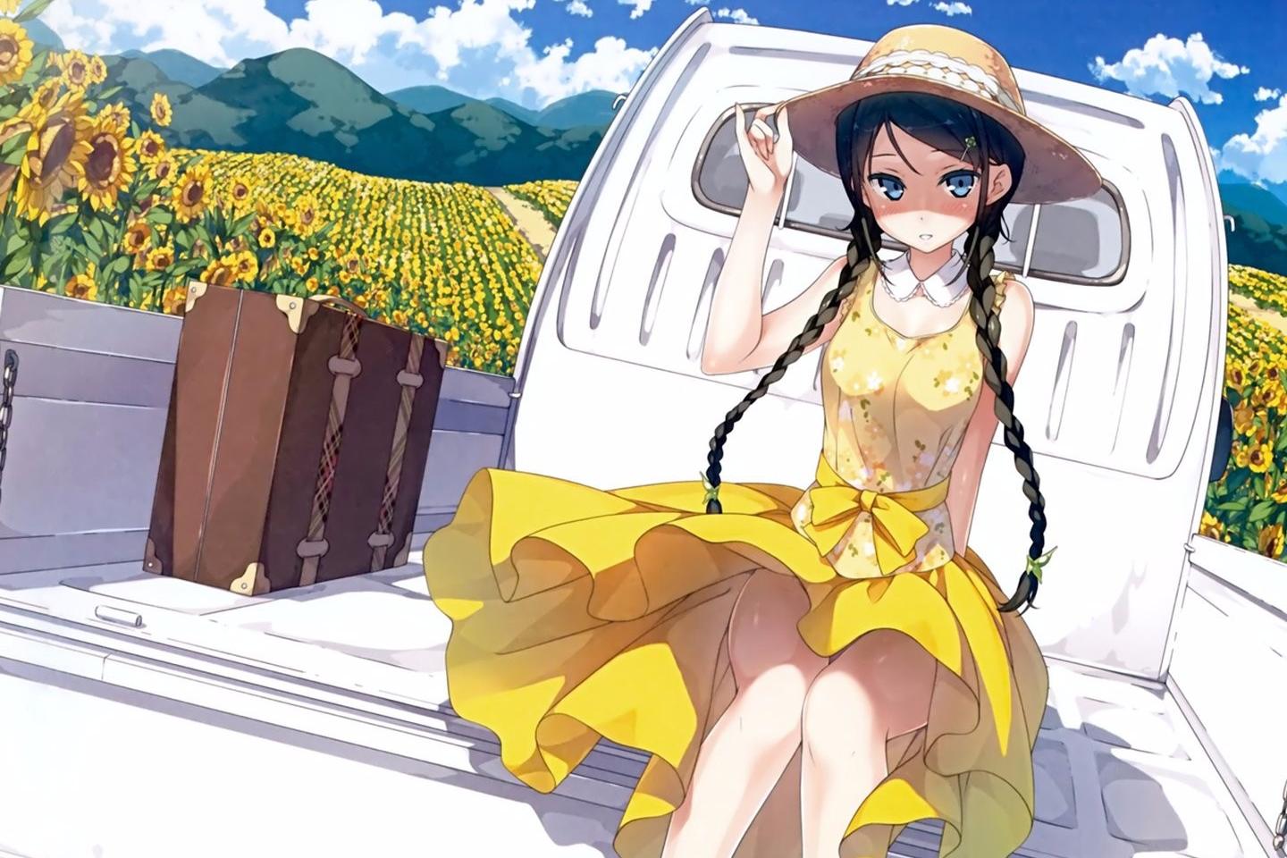 动漫二次元向日葵少女——愿你永远清澈动人,追逐阳光