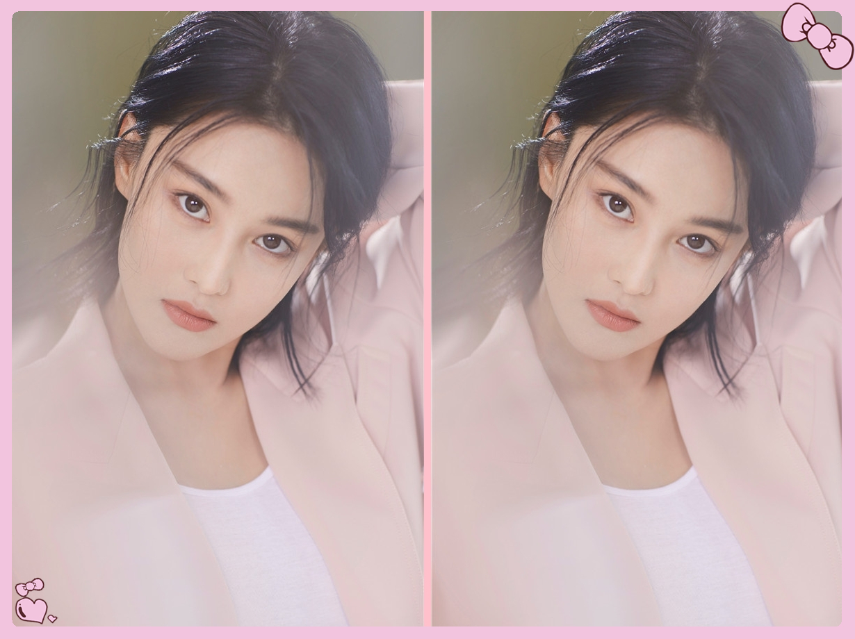 很多网友看见了惊呼不已,原来程子涵剪了短发竟然这么美,身穿粉红色