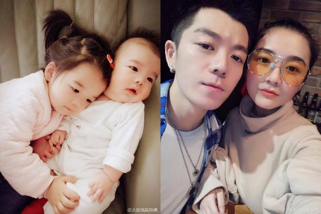 王栎鑫老婆感恩节晒娃秀恩爱,一家四口共用一张脸