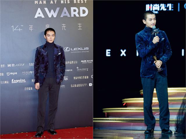 陈晓的雅痞小辫儿被剃成了板寸头!前后西装照对比,竟更显高级了