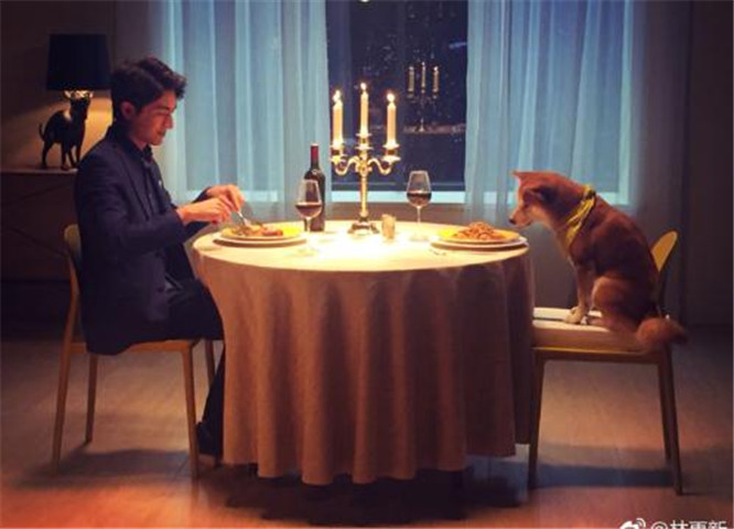 林更新发张自拍被发现有头屑?林狗5个字的. 来