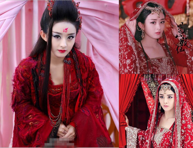 迪丽热巴赵丽颖古装红衣惊艳众人最后一位更是无法超越的经典