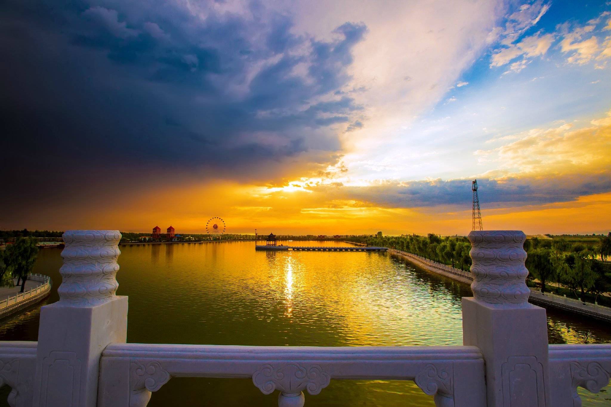 在大荔同州湖欣赏不一样的风光.