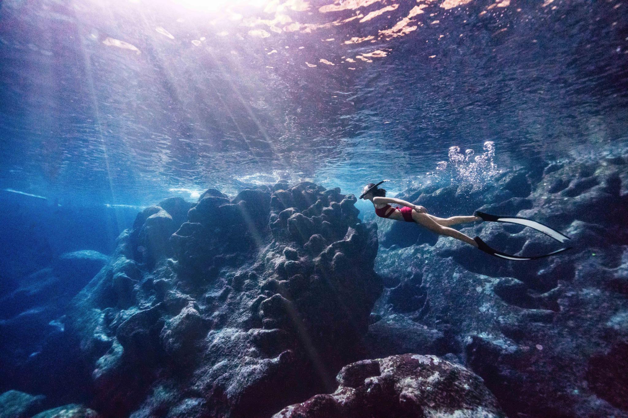 世界第二潜水洞--塞班岛蓝洞,喜欢美的小姐姐可以约