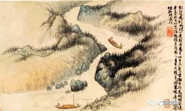 当代国画家徐鹤推荐石涛中国画山水册页欣赏