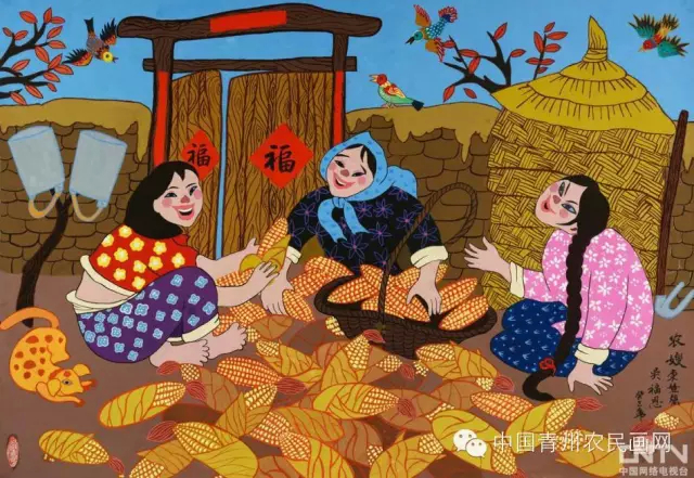 当代国画家徐鹤推荐大场景农民画人物作品欣赏