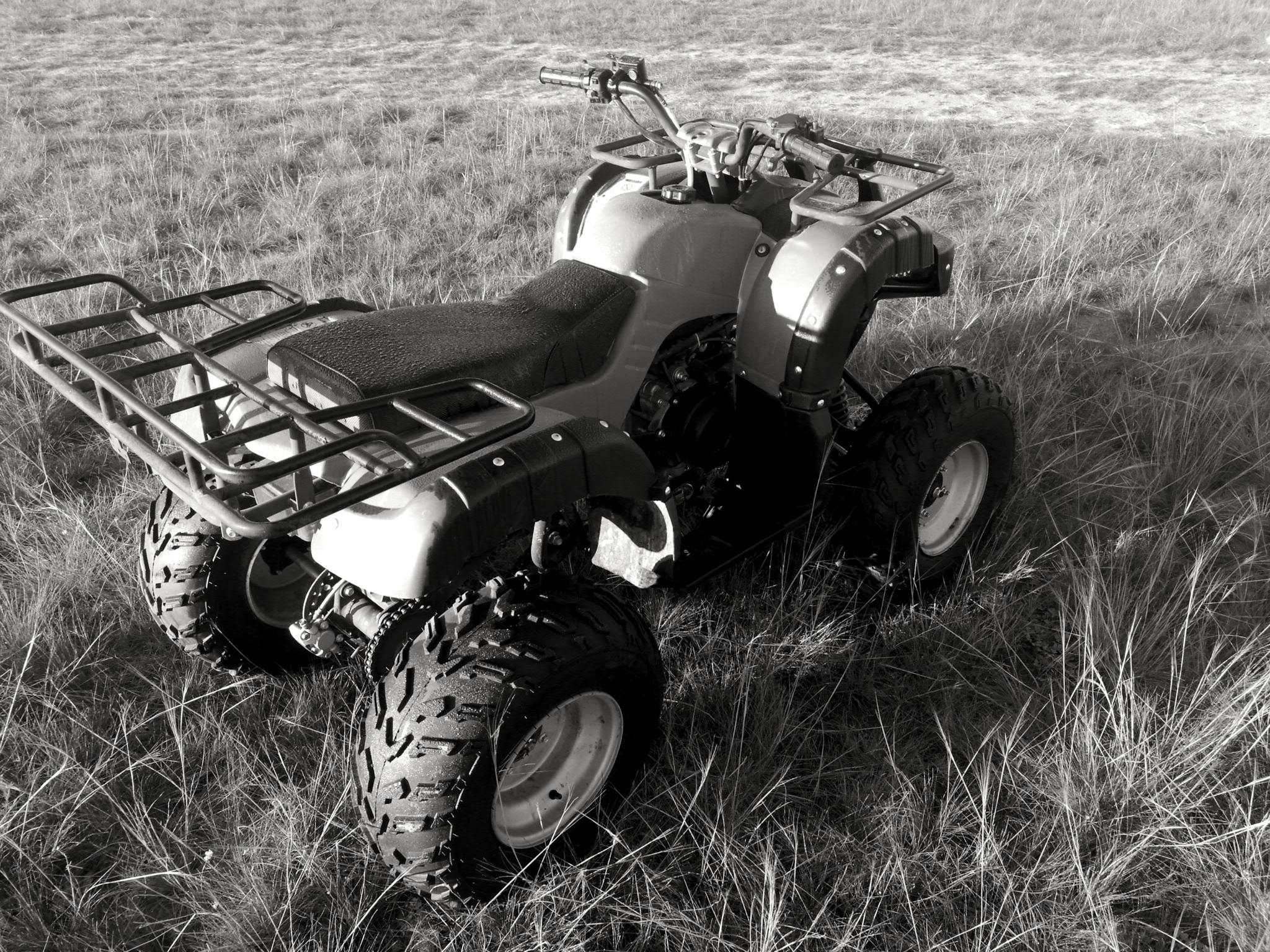 手机黑白原创摄影——草地摩托(手机原图)_新浪看点