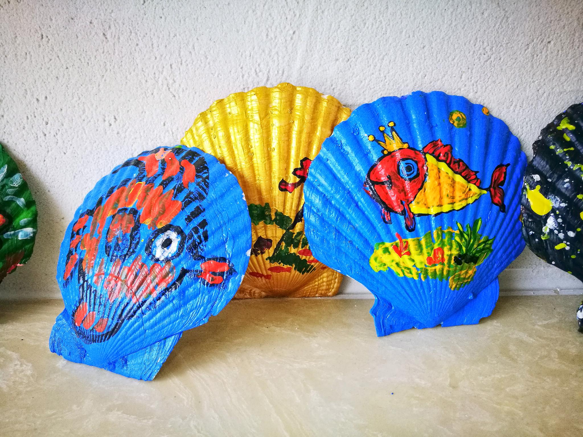 【手机图集】儿童贝壳彩绘作品