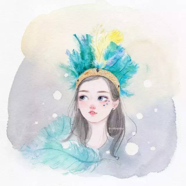 当代国画家徐鹤推荐水彩人物插画头像集锦