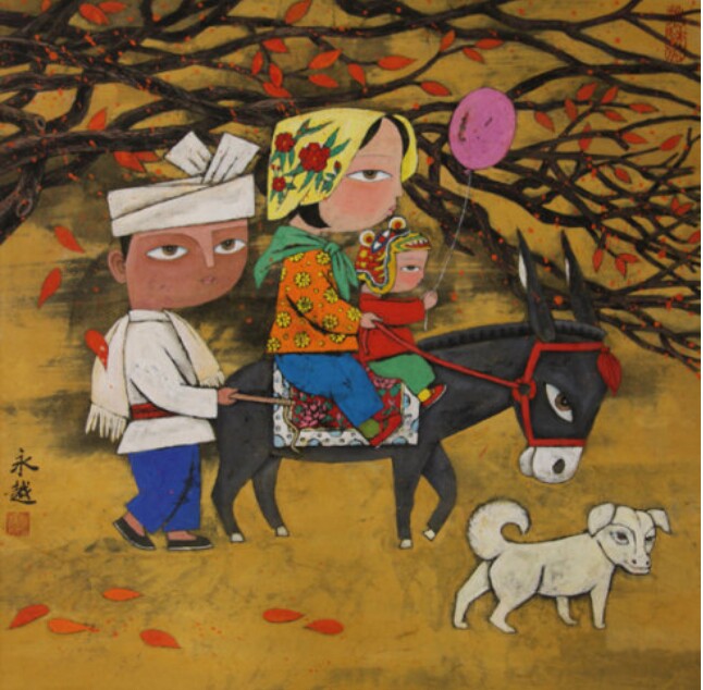 当代国画家徐鹤推荐董永越中国画乡土风情作品欣赏