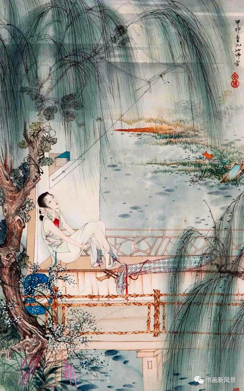 擅画媚妹的胡也佛~中国画工笔仕女欣赏