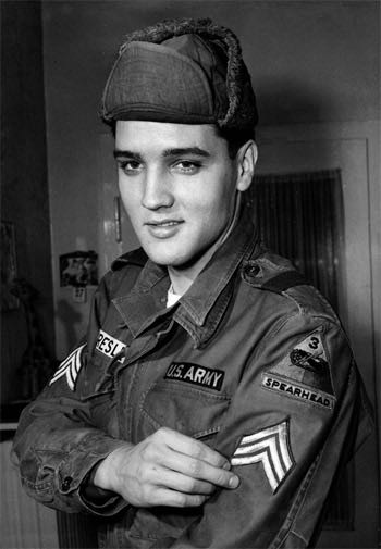 猫王罕见服兵役制服照,隶属于美国陆军第三装甲师