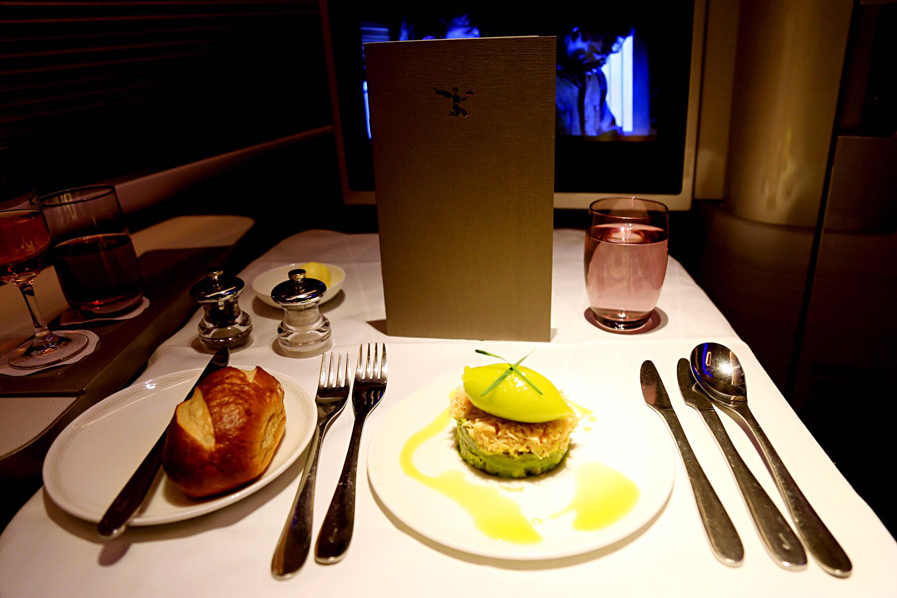 英国航空伦敦纽约头等舱餐食组图