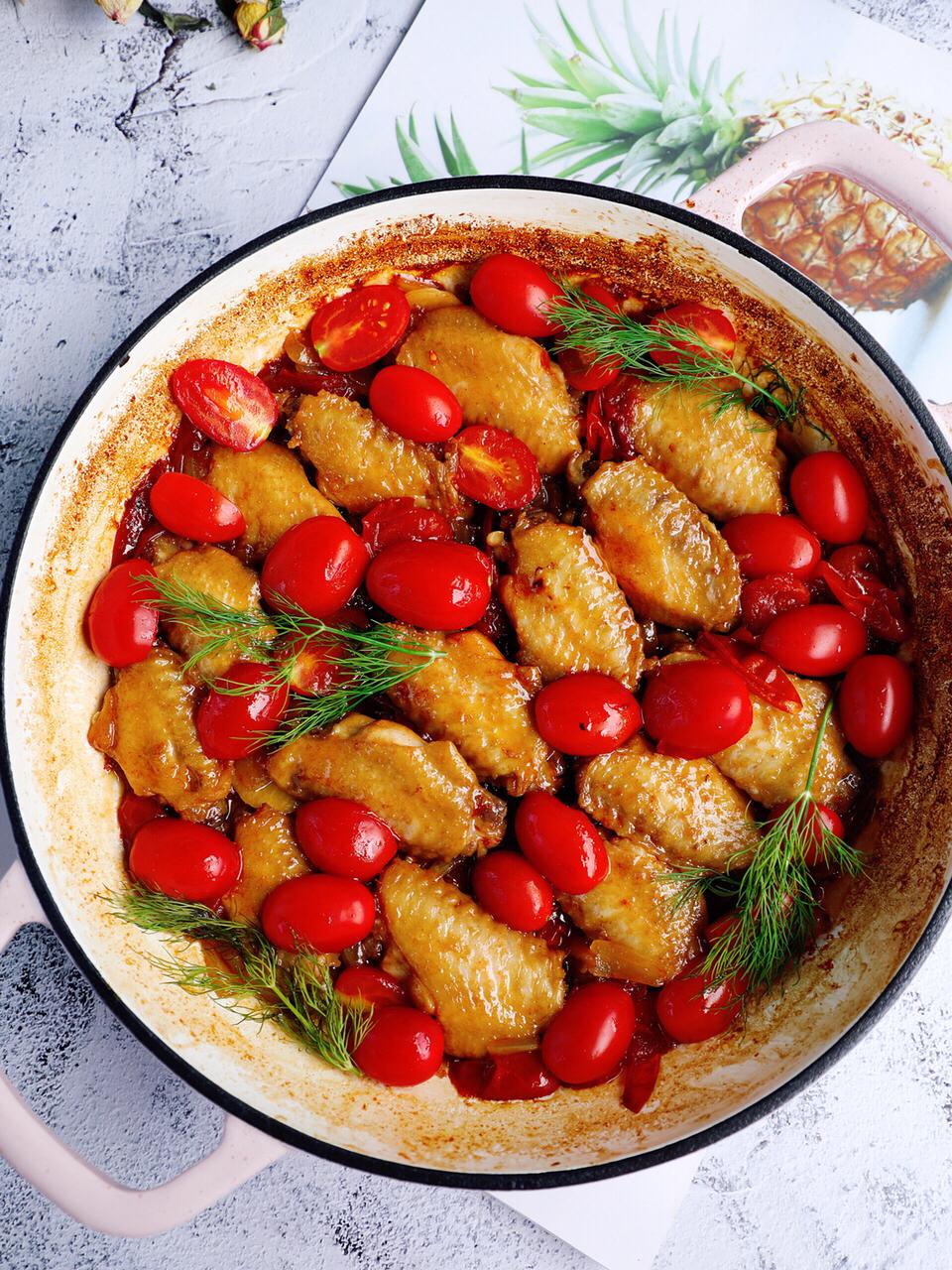 酸甜开胃的番茄蜜汁烧鸡翅,值得品尝的美食.