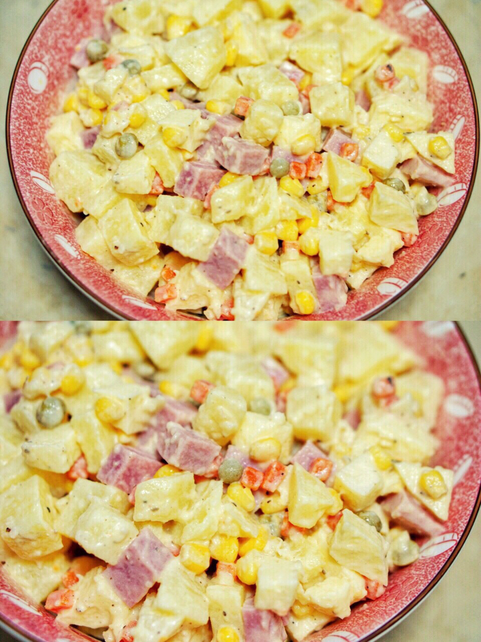 超满足的土豆火腿沙拉,零厨艺又好吃的傻瓜食谱.