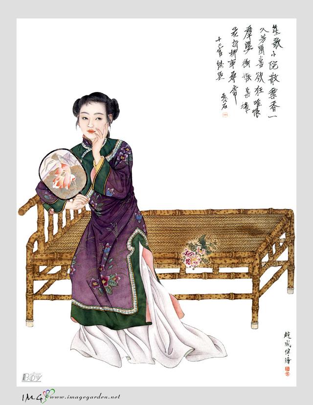 中国画工笔人物金陵十二钗锁屏壁纸集锦