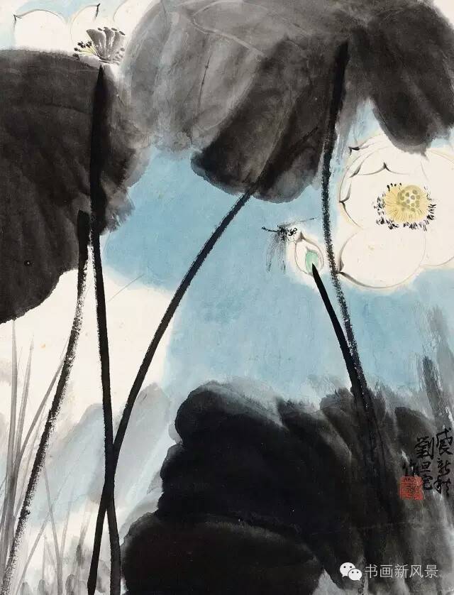 人物画大家刘旦宅水墨荷花欣赏