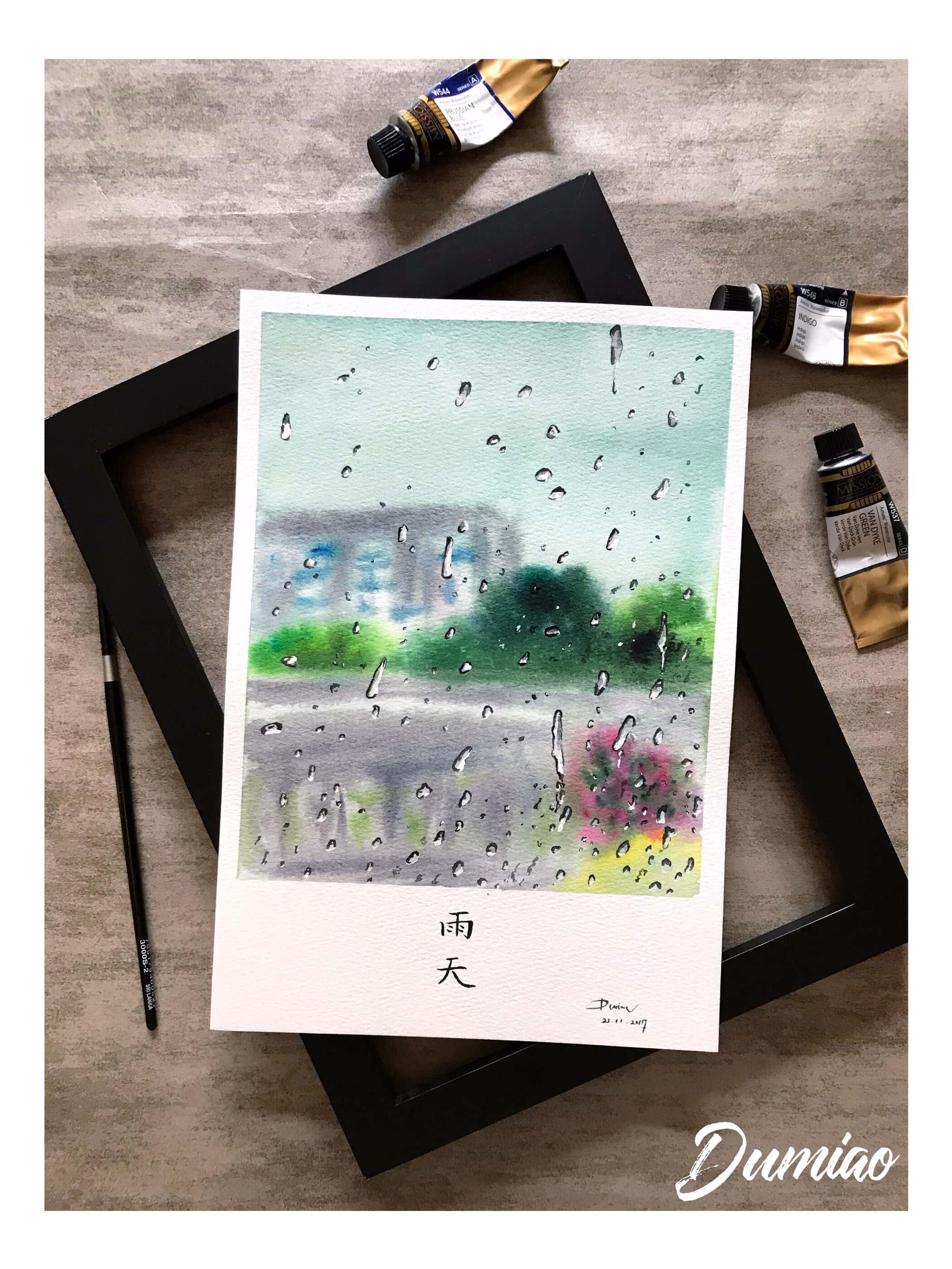 百绘成触绘画群主题团练第42期雨