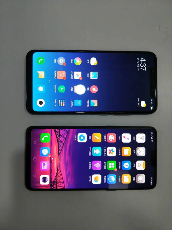 小米8与oppor15外观对比
