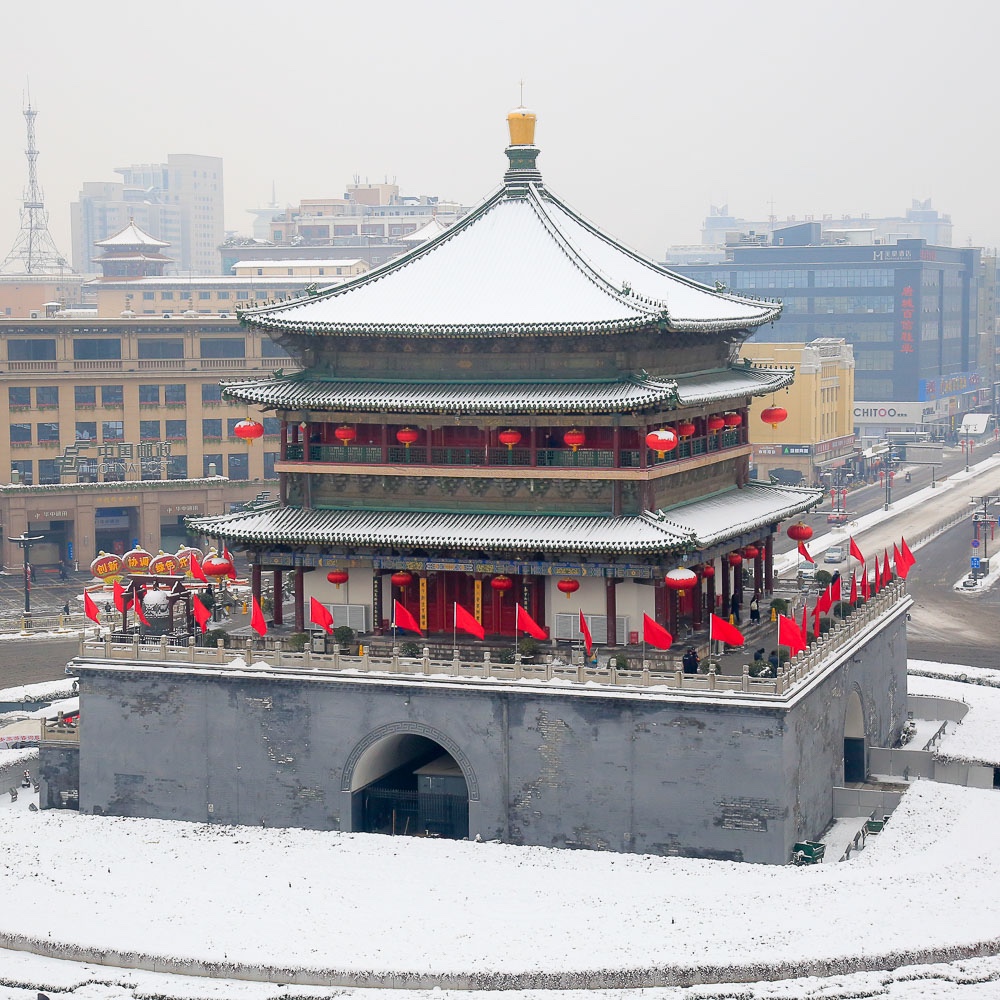 2018年的第一场雪 西安秒变长安城