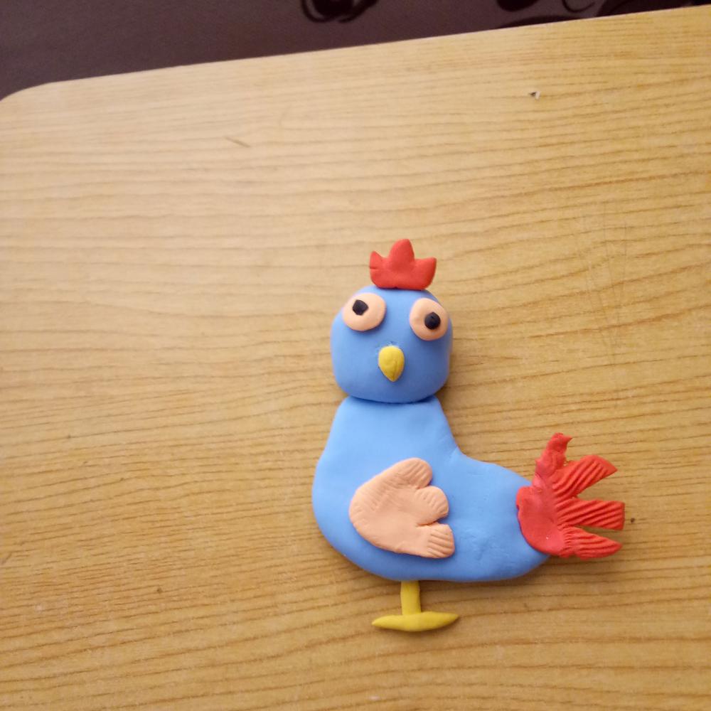 儿童亲子超轻粘土手工小制作公鸡的做法图谱
