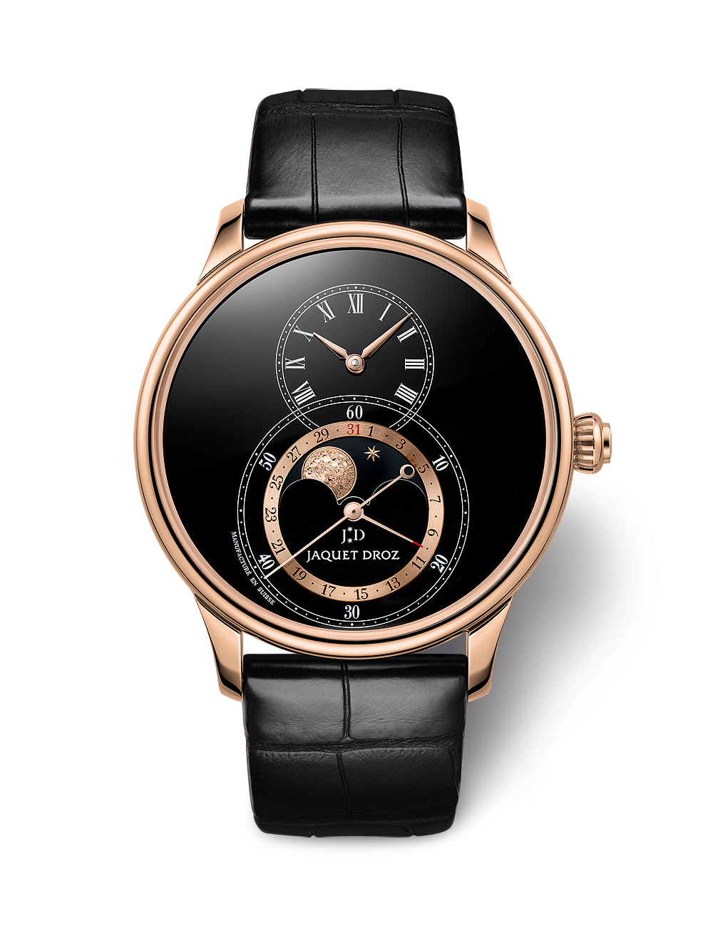 名表搬运工:雅克德罗jaquet droz全新黑珐琅月亮