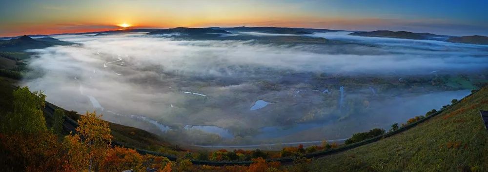 银装素裹根河得耳布尔·卡鲁奔山