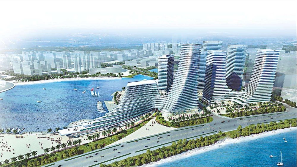 海沧湾新城第一高楼2018年初正式投用 最高达163米