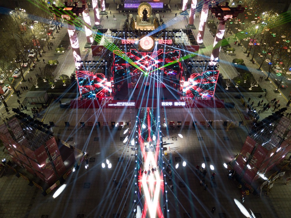昨晚，航拍西安大唐不夜城“唐人街”开业盛况，美的让人尖叫|大唐不夜城|西安|一佳_新浪新闻