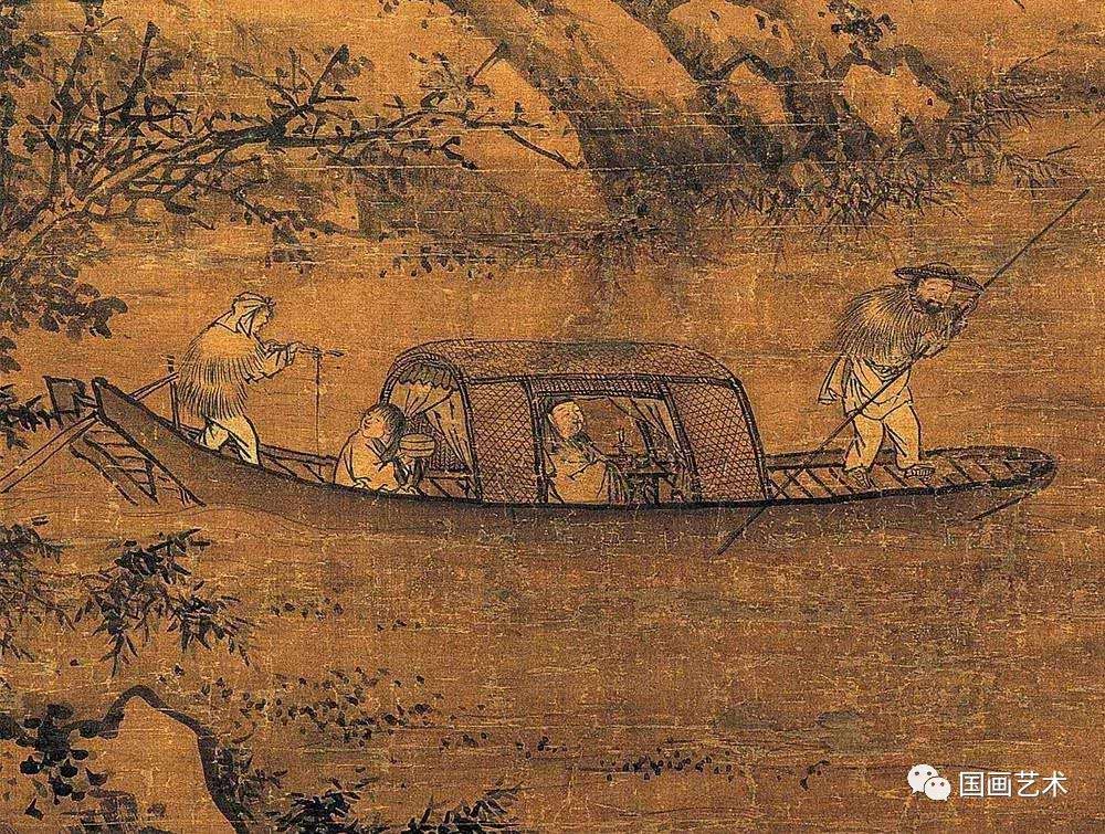 周文靖《雪夜访戴图》点景舟楫分步画法