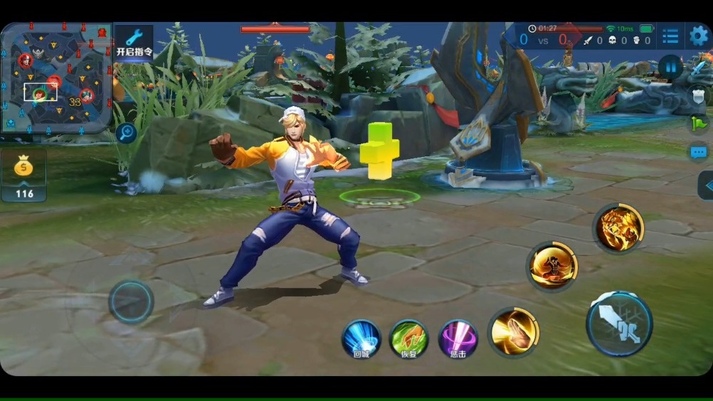 王者荣耀 裴擒虎街头旋风皮肤3d视角下的效果 虎还没野怪大