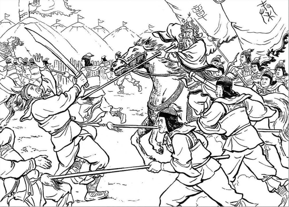 古代打仗的画面怎么画图片