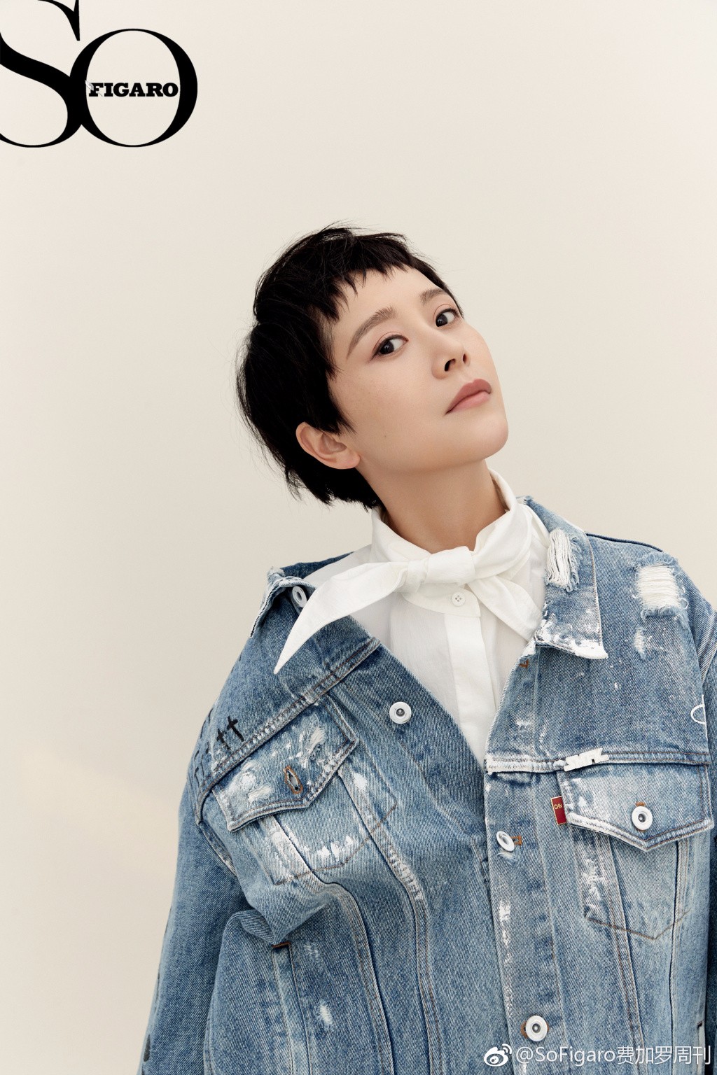 海清登上《so figaro》封面, 标志性短发,清淡妆容英气十足